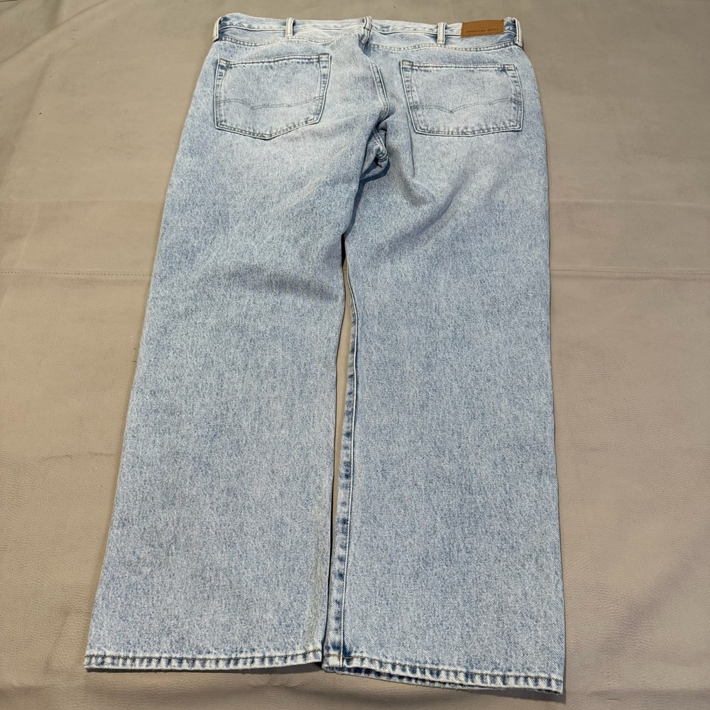 American Eagle Men Relax Straight Jean Light Wash Denim Western Rodeo 38x30-6929
